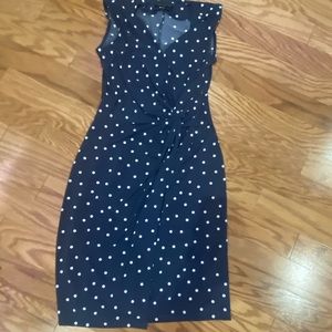 Banana Republic MIDI Blue Polka Dot Dress